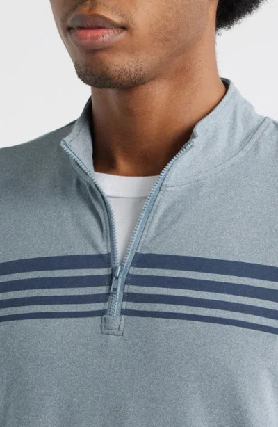 Threads 4 Thought Kace Chest Stripe Luxe Jersey Quarter Zip Pullover In Blue