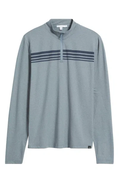 Threads 4 Thought Kace Chest Stripe Luxe Jersey Quarter Zip Pullover In Blue