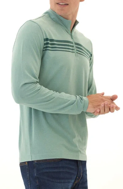Threads 4 Thought Kace Chest Stripe Luxe Jersey Quarter Zip Pullover In Green