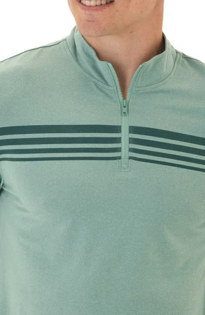 Threads 4 Thought Kace Chest Stripe Luxe Jersey Quarter Zip Pullover In Green