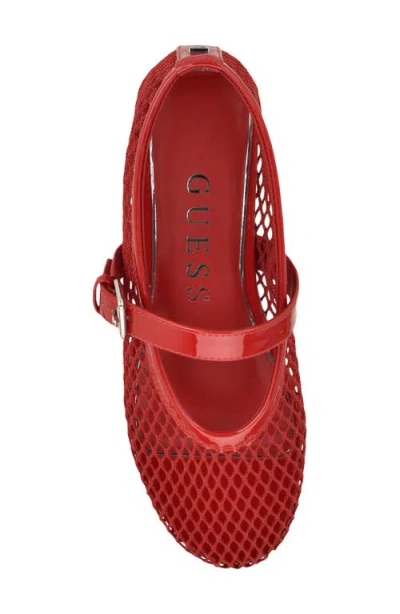 Guess Paxey Mary Jane Flat In Red