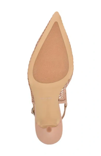 Guess Pandy Slingback Pointed Toe Pump In Brown