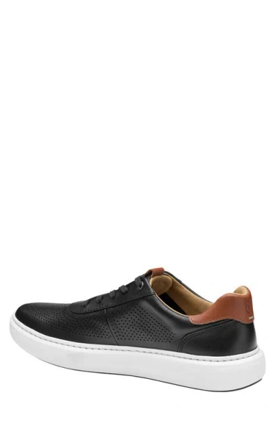 Johnston & Murphy Anders Perforated Sneaker In Black