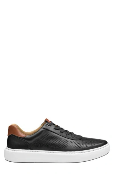Johnston & Murphy Anders Perforated Sneaker In Black