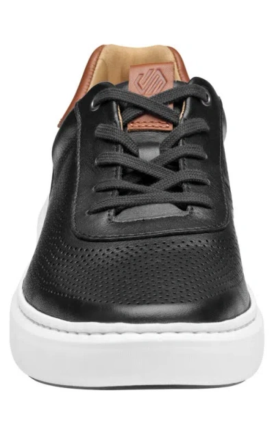 Johnston & Murphy Anders Perforated Sneaker In Black