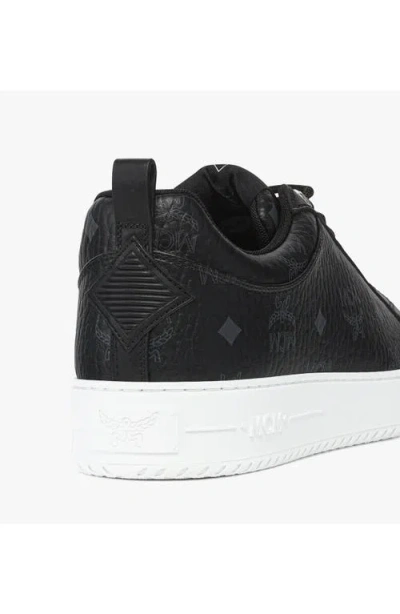 Mcm Neo Terrain Lo Sneakers With Monogram Canvas In Black