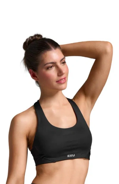 2xu Aero Mesh Medium Impact Bra In Black
