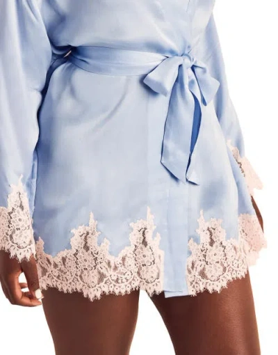 Adore Me Vegan Atelier Collection Silk Robe In Blue