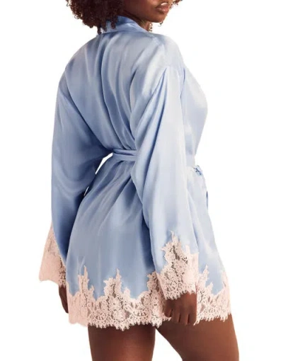 Adore Me Vegan Atelier Collection Silk Robe In Blue