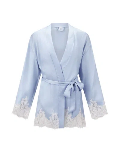 Adore Me Vegan Atelier Collection Silk Robe In Blue