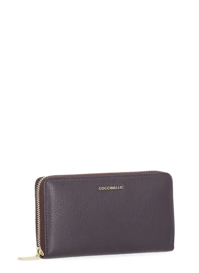 Coccinelle Metallic Soft Wallet In Brown
