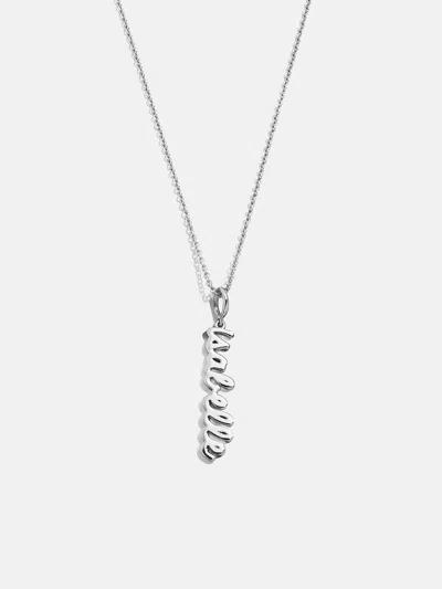 Baublebar Mini Silver Script Cluster Custom Nameplate Necklace In Silver