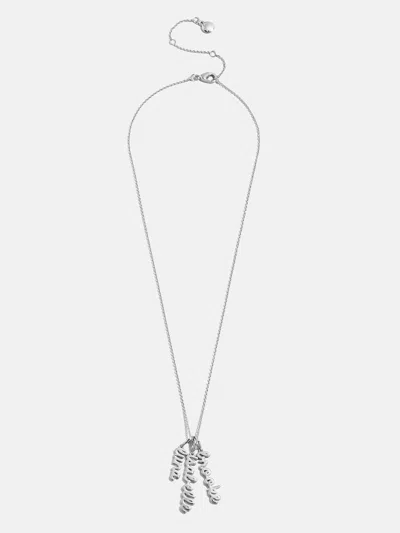 Baublebar Mini Silver Script Cluster Custom Nameplate Necklace In Silver
