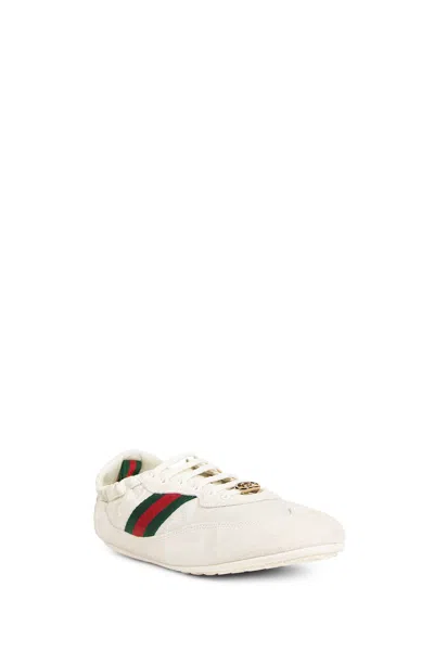 Gucci Cream Calf Leather Bos Taurus Low Top Sneakers In Neutral