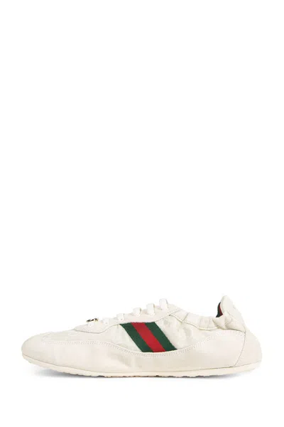 Gucci Cream Calf Leather Bos Taurus Low Top Sneakers In Neutral