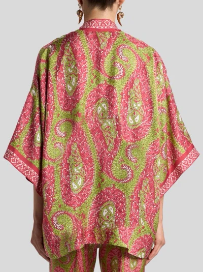 Etro Paisley Foliage Silk Twill Jacket In Multi