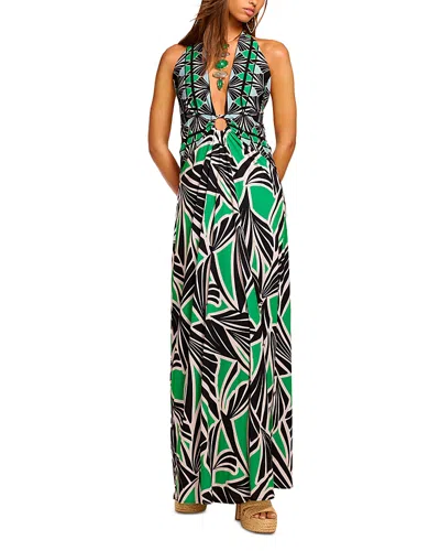 Ramy Brook Rayna Jersey Plunging Maxi Dress In Multi