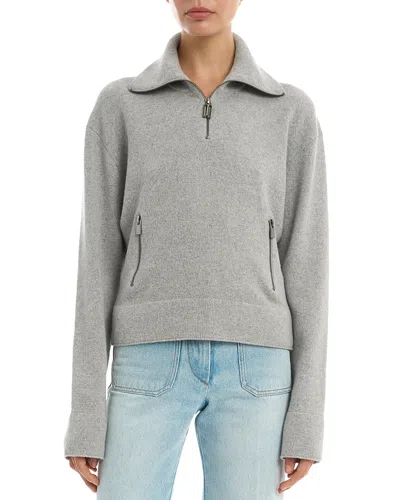 Victoria Beckham Milano Merino Wool And Cashmere-blend Half-zip Sweater In Gray