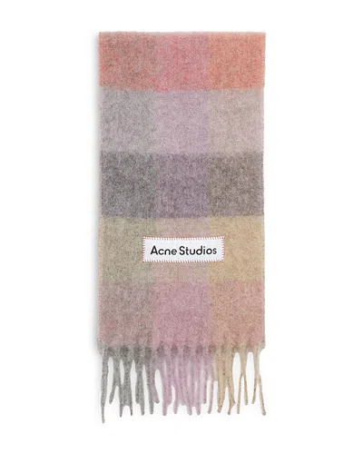 Acne Studios Soft Checkered Scarf In Pastel Shades In Multi