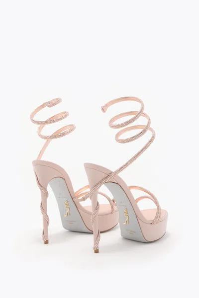 René Caovilla Margot Blush Pink Platform Sandal 130 In Neutral