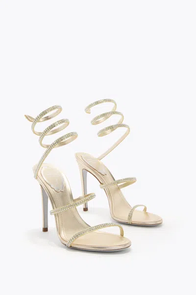 René Caovilla Cleo Lemon Yellow Sandal 105 In Yellow