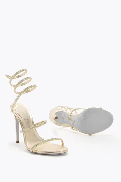René Caovilla Cleo Lemon Yellow Sandal 105 In Yellow