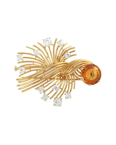 Pre-owned Chaumet 18k Citrine Brooch (authentic Pre-loved) In Gold