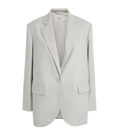 Agnona Virgin Wool Single-breasted Blazer In Gray