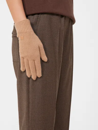 Weekend Max Mara Knitted Gloves In Brown