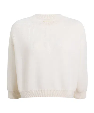 Khaite Margaux Cashmere Crewneck Sweater In White