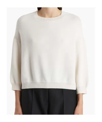 Khaite Margaux Cashmere Crewneck Sweater In White
