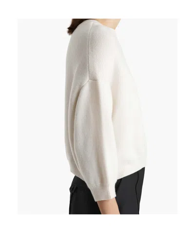 Khaite Margaux Cashmere Crewneck Sweater In White