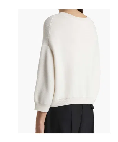 Khaite Margaux Cashmere Crewneck Sweater In White