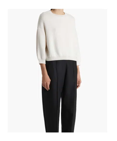 Khaite Margaux Cashmere Crewneck Sweater In White