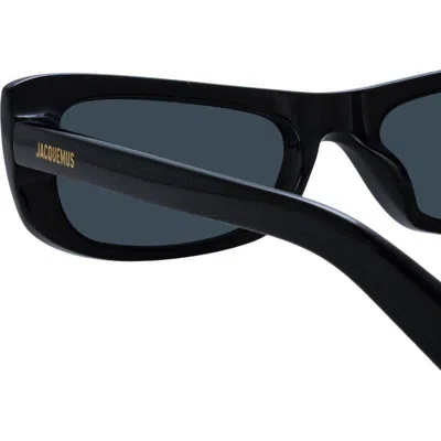 Jacquemus Capri Rectangle Frame Sunglasses In Black