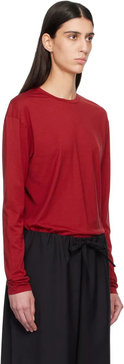 Totême Toteme Classic Long Sleeve T-shirt In Red