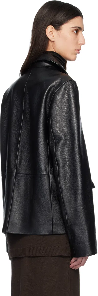 Totême Paneled Textured-leather Jacket In Black