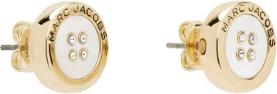 Marc Jacobs 'the Button' マザーオブパール スタッドピアス In Gold