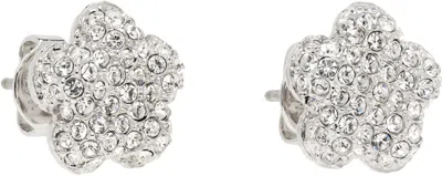 Marc Jacobs The Daisy Pave Stud Earrings In Silver