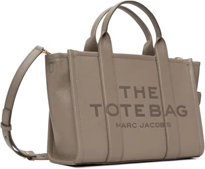 Marc Jacobs Womens Cement The Medium Tote Leather Bag In Gray