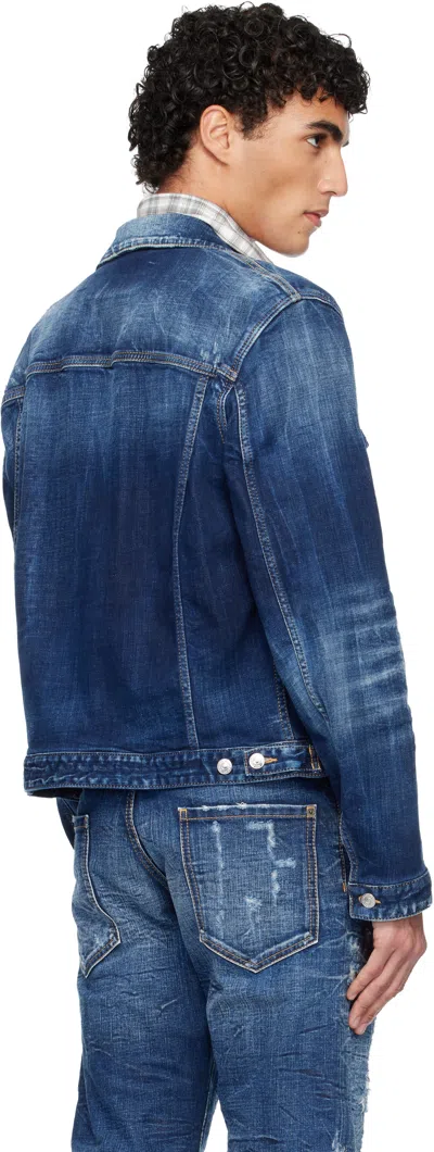 Dsquared2 Navy Double Front Denim Jacket In Blue
