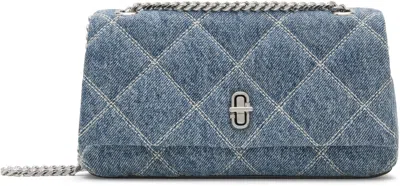 Marc Jacobs Mini Quilted Denim Dual Chain Shoulder Bag In Blue