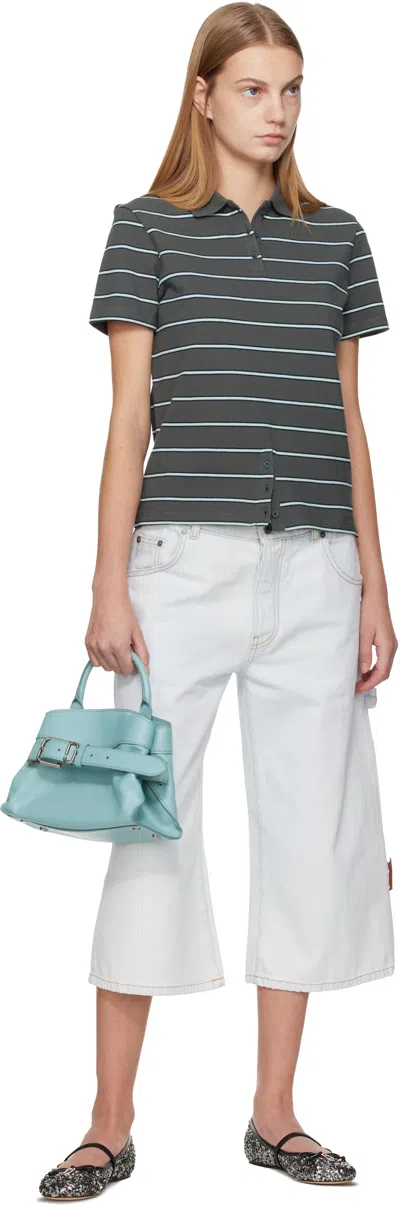 Marc Jacobs Small Leather Satchel Handbag Detachable Strap In Blue