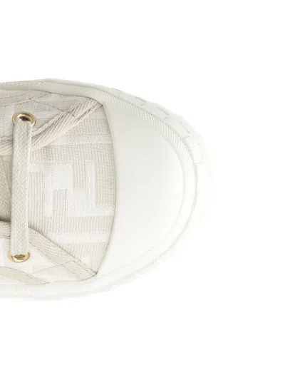Fendi Domino Tessuto Jacquard Ff Sneakers Beige In Neutral