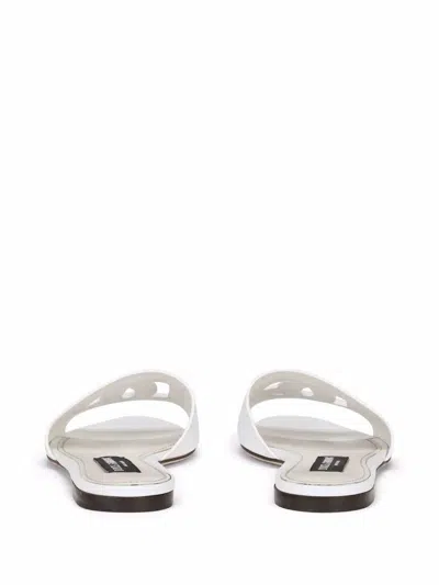 Dolce & Gabbana 5mm Leather-covered Heel Sandals With Calfskin Insole In White
