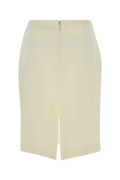Versace Ivory Wool Mini Skirt In White