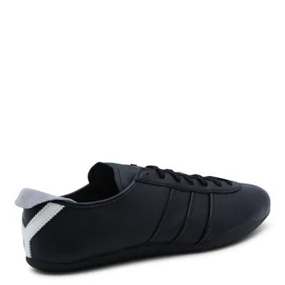 Y-3 Black And White Leather Tokyo Sneakers In Black