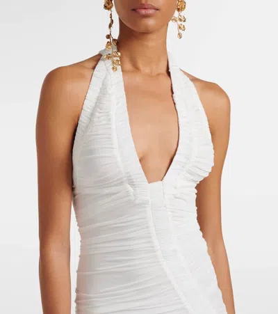 Christopher Esber Bridal Orion Ruched Halterneck Gown In Brown
