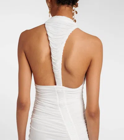 Christopher Esber Bridal Orion Ruched Halterneck Gown In Brown