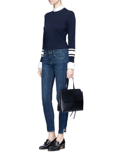 Shop Frame 'le Skinny De Jeanne' Staggered Cuff Cropped Jeans